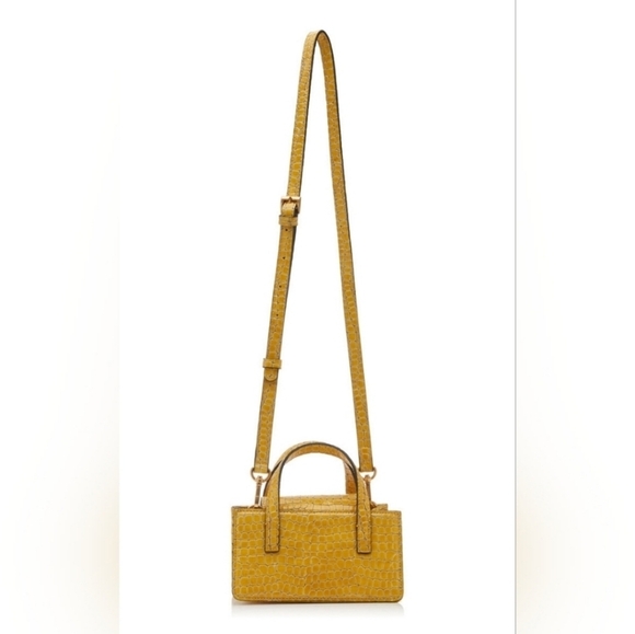 Marge Sherwood Patent Leather Satchel Yellow Bag Purse